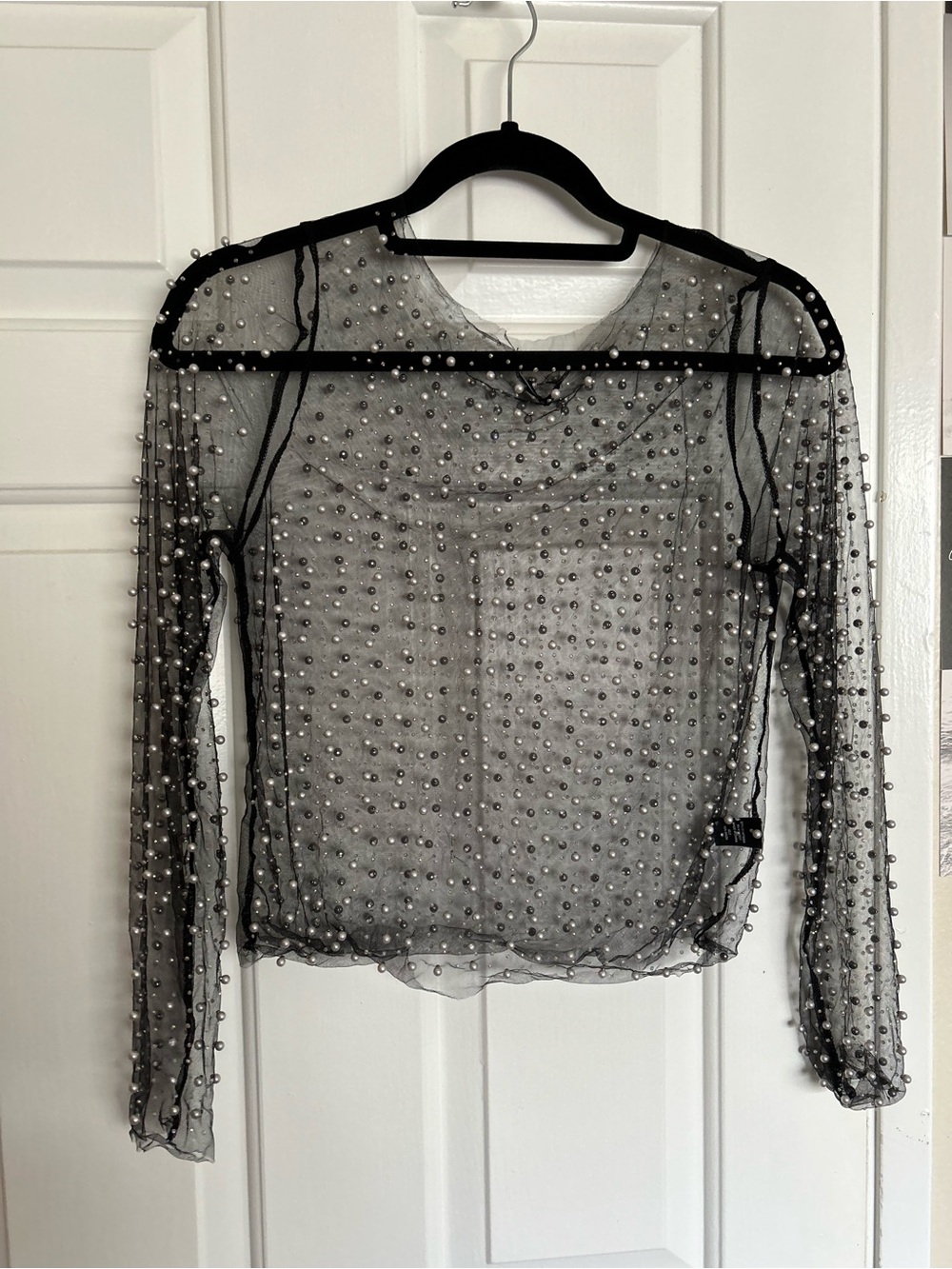 Beaded Sheer Blouse.